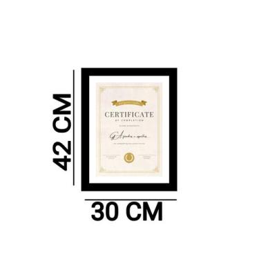 Imagem de porta diploma 30x42 A4 moldura dupla preto e branco - Decoratto Quadro