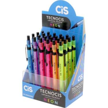 Imagem de Lapiseira 0.5MM Tecno CIS Neon Cores Sortidas - Display com 24 - Serti
