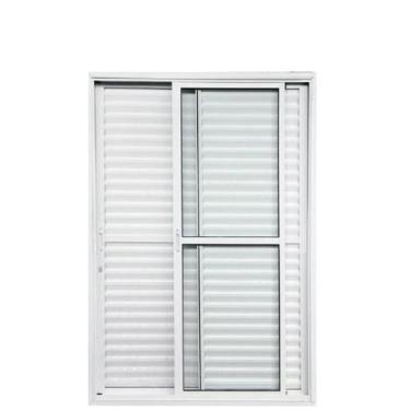 Imagem de Porta De Alumínio de Correr Balcão 3 Folhas 2,10 X 1,50 Branca Linha 2