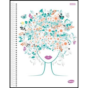 Imagem de Caderno Universitário Animativa, 20 Matérias, Capa Dura, Kbom Feminino, 400 Folhas, Pacote com 2