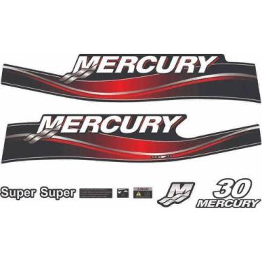 Imagem de Kit Adesivos Mercury 30 Hp Super Para Motor De Popa - SPTS