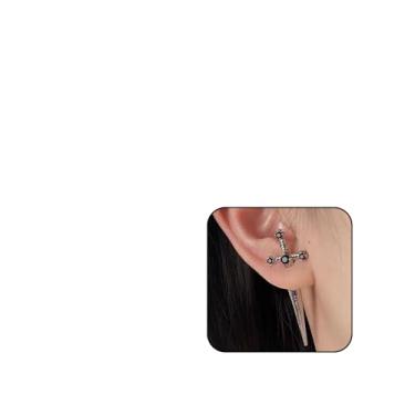 Imagem de MEMFALL Brincos de espada gótica para mulheres, strass, punhal, estilo punk, espada, frente e verso, brincos, Metal, Sem pedra preciosa