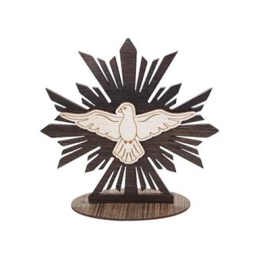 Imagem de Display com Base Divino Espirito Santo 16cm Madeira Mdf - ATACADÃO DO 