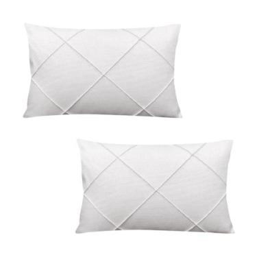 Imagem de Kit 2 Capas para Almofada Drapeada em Veludo Retangular 50x30 com Ench