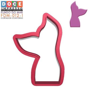 Imagem de Cortador Pasta Americana Festa Infantil Fundo do Mar Cauda Sereia - DO