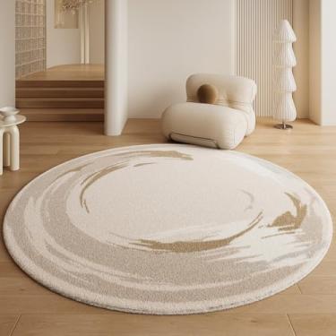 Imagem de HJZSZX Tapete redondo para sala de estar, quarto, cabeceira, macio, fofo, tapete para pés, grande área, decoração para casa, tapetes de chão, DD484, YD, A, diâmetro 160 cm