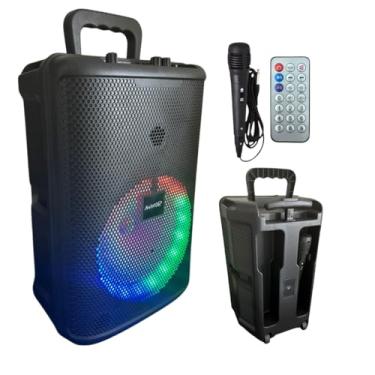 Imagem de Caixa de Som Bluetooth, Caixinha De Som Portátil Com Rodinhas, Som Potente Grave TWS, Rádio FM, Entrada Usb, Cartão SD, Pen Drive, Microfone, Alto Falante.