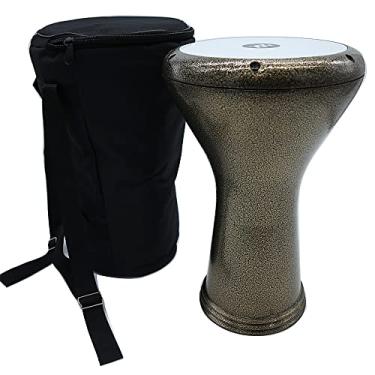 Imagem de Zaza Percussion Darbuka Doumbek clássico egípcio de 43 cm (corpo dourado, cabeça branca)