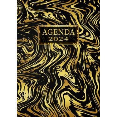 Imagem de Agenda Journalier 2024: Restez Organisé du 1er janvier 2024 au 31 décembre 2024 | Pages de Contacts, Emplois du Temps, Journal de Mots de Passe, Jours Fériés, Anniversaires et Bien Plus Encore !