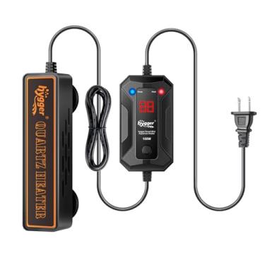 Imagem de hygger Mini aquecedor de aquário inteligente de 150 W para 15 a 40 galões, aquecedor de aquário submersível Betta de mesa com controle inteligente de temperatura e 5 proteções de segurança