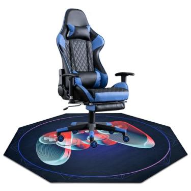 Imagem de USTIDE Tapete de cadeira antiderrapante para cadeira de mesa de madeira, tapete de cadeira de computador para sala de jogos, tapete de borracha para cadeira de escritório