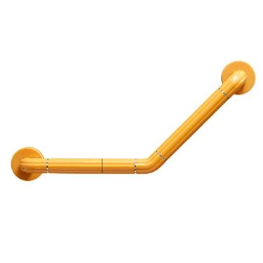 Imagem de Compacto Trilhos do banheiro Barra de apoio para deficientes físicos de segurança do banheiro Montada na parede ao chão Corrimão giratório de segurança tipo L de 135 graus Estrutura de suporte