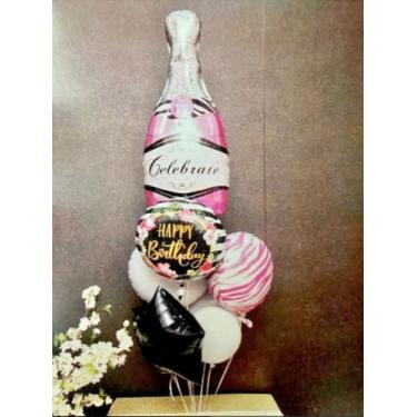 Imagem de Kit Buque Balão Champagne Arranjo Baloes - MC Presentes