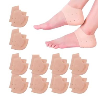 Imagem de Kit Meia De Calcanhar Palmilha Silicone Gel Ortopédica Calcanheira Para Fascite Facite Plantar Esporão Pés Macios Hidratante (Único, Par, 10)