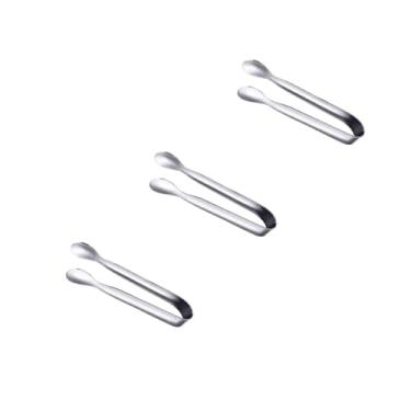 Imagem de Kit 3 Pçs Pegador De Inox 18cm Multiuso Gelo Açúcar Salgados Etc