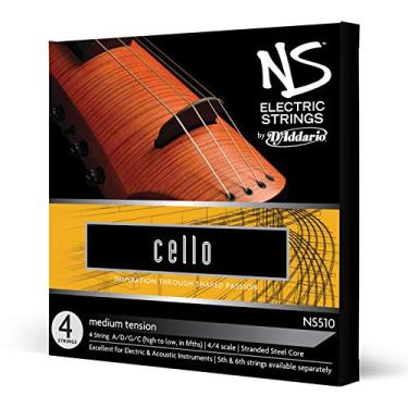 Imagem de D'Addario Conjunto de cordas de violoncelo elétrico NS, escala 4/4, tensão média