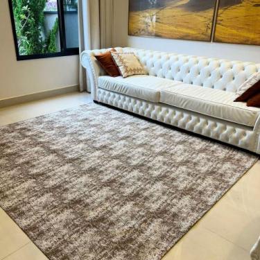 Imagem de Tapete Marrom Quadrado Para Sala 2,00x2,00 Com Antiderrapante - Impéri