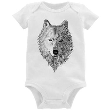Imagem de Body Bebê Lobo Mandala - Foca na Moda, Branco, G