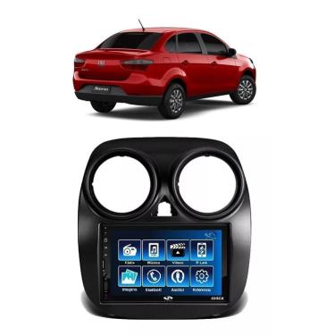 Imagem de Kit Multimídia Grand Siena Mold Preta 2021 Mp5 Bt Usb Fm Leitor SD Espelhamento