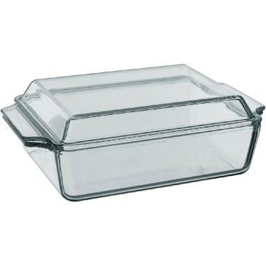 Imagem de ASSADEIRA TRAVESSA RETANGULAR HOME&CO COM TAMPA VIDRO TEMPERADO 1,5L 9x27x18cm TRANSPARENTE
