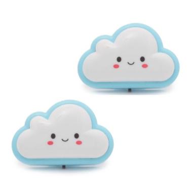 Imagem de Kit 2 Unidades Abajur De Tomada Infantil Led Mini Nuvem - Zein Importa