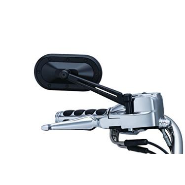 Imagem de Kuryakyn Acessório de guidão de motocicleta 1737: espelhos laterais retrovisores da indústria pesada, preto acetinado, 1 par