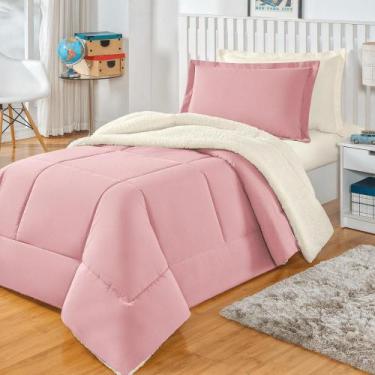 Imagem de Coberdrom Solteiro Sherpa Rosé Valle Enxovais 1 peça