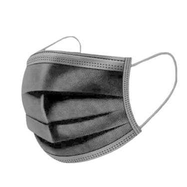 Imagem de Máscara Preta Descartável Tripla Face Com 50 Unidades