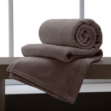Imagem de Manta Casal Microfibra Lisa Home Design Marrom Claro - CORTTEX, Marrom