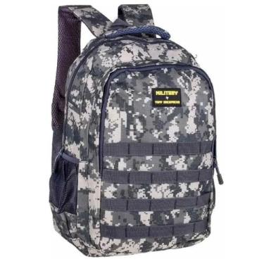 Imagem de Mochila Escolar Militar Camuflada Exercícito Reforçada Tam G Camping T