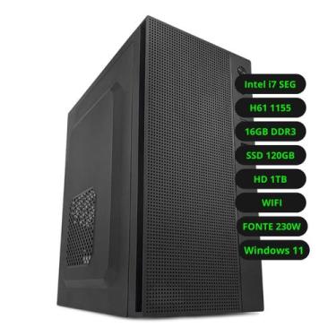 Imagem de Computador CPU Intel Core i7 H61 16GB DDR3 SSD 120GB HD 1TB WiFi Windo