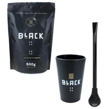 Imagem de Kit Completo Tereré Black Erva Cuia + Bomba Epox+ Erva 500g, BURRITO