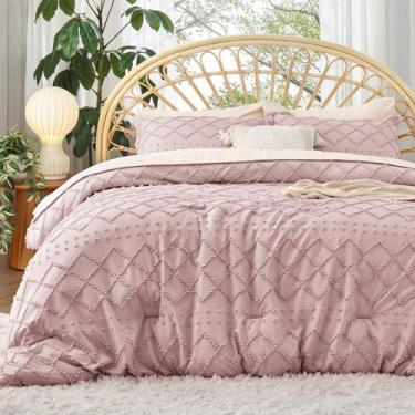 Imagem de Conjunto de edredom Bedsure Twin/Twin XL Dusty Rose Boho, 2 peças