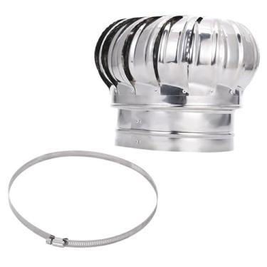 Imagem de Baoblaze Ventilador de teto Saída de ar Fácil instalação Telhado à prova de intempéries Telhado Conduta de ventilação Turbinas eólicas Tampa de ventilação para, 150 Milímetros