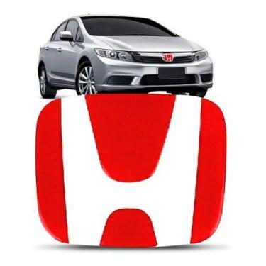 Imagem de Aplique emblema grade civic 2007 a 2011 fit 2009 a 2014 vermelho - SP 