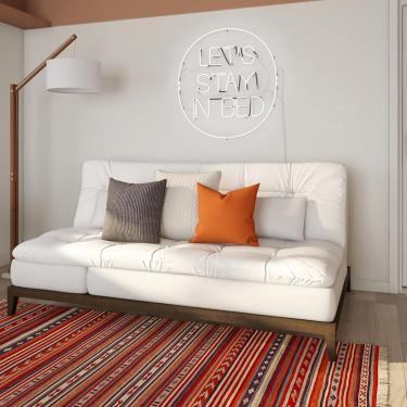 Imagem de Sofá-Cama 3 Lugares Casal Alícia com Pés de Madeira Branco