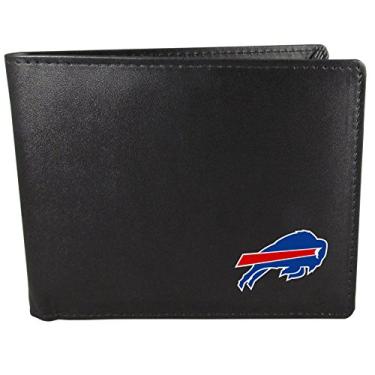Imagem de Carteira masculina NFL Siskiyou Sports Buffalo Bills com dobra dupla, tamanho único, preta