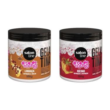 Imagem de Salon Line, #TodeCacho, Kit Gelatina Capilar, Linhaça + Rícino, Veganas - Para Cabelos Ondulados, Cacheados e Crespos, 550 g