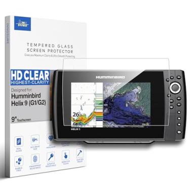 Imagem de INNOSURE Protetor de tela de vidro temperado premium projetado para Humminbird Helix 9 Fish Finder G1/G2 9 polegadas Acessórios para tela sensível ao toque 9 polegadas 9H antiarranhões (HD Clear)