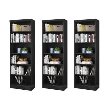 Imagem de Estante Para Livros Modular Biblioteca Preto - Fenix - Qmovi