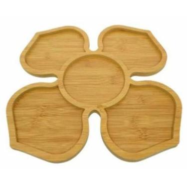 Imagem de Petisqueira Bambu Flor com 5 Divisórias 30x30cm - Casíta