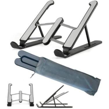 Imagem de Suporte para Notebook Ajustável, Base Ergonômica Dobrável e Regulável, Universal para Notebooks, Tablets e Netbooks, Leve e Portátil com Estojo para Armazenagem, Ideal para Trabalho e Estudo
