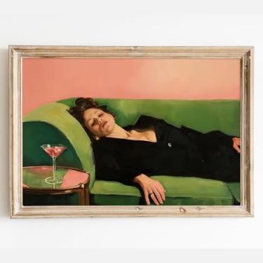 Imagem de Lauximart Arte de parede feminina vitoriana bar carrinho cartazes Dark Academia impressão estética vintage mulheres arte de parede século 19 impressão antiga 40 x 61 cm sem moldura