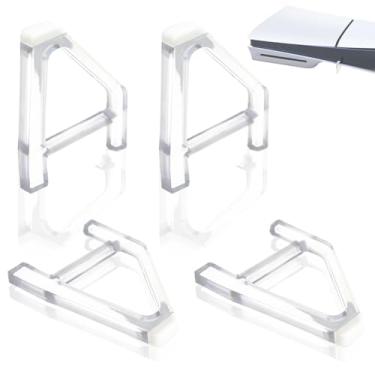Imagem de 4 Pcs Stands for PS5 Slim Horizontal Stand PS5 Slim Disc Horizontal Placement Bracket Holder Compatible with Sony PlayStation 5 Disc Edition Accessories (Transparent)