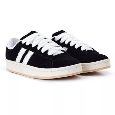 Imagem de Tenis Feminino Casual Academia Skate Orks Adulto Campus 00s Confortavel (Preto-Branco, BR, Adulto, Numérico, 42)