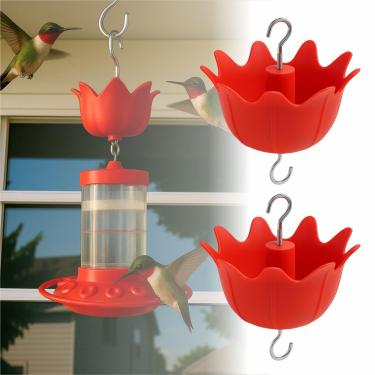 Imagem de Ant Moat – Protetor alimentador de beija-flor se livra do protetor de formigas rapidamente em acessórios de néctar, 2 peças (vermelho)