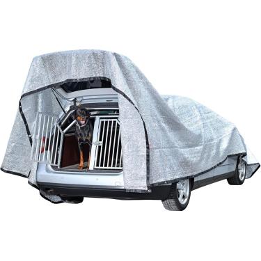 Imagem de Pano de sombra de alumínio - para carro, tela de proteção solar 90% refletiva de calor, lona de malha durável com ilhós, pano de sombra para jardim, pérgula ao ar livre, galinheiro e canil (prata)