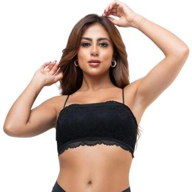 Imagem de Top Faixa Renda Com Alça Fina Sem Bojo Top Cropped Feminino sem alça L