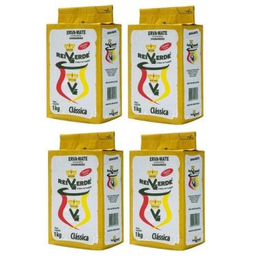 Imagem de 4 Erva Mate Chimarrão REI VERDE CLÁSSICA Vácuo Gaúcha 1 Kg
