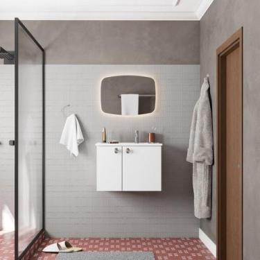 Imagem de Gabinete de Banheiro Montado em Aço Branco c/ Lavatório e Espelheira 6